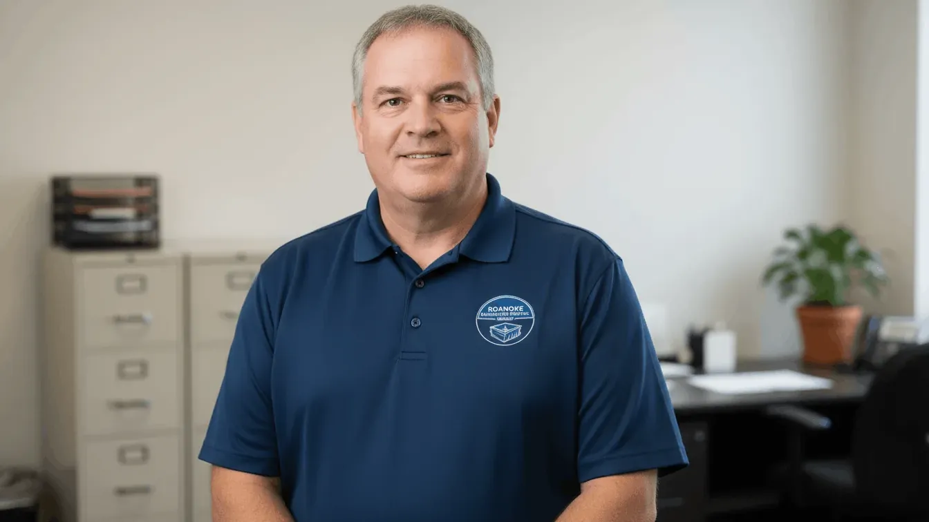 Portrait of the leadership at Roanoke Dumpster Rental Group, running roll-off routes across the valley since 2012