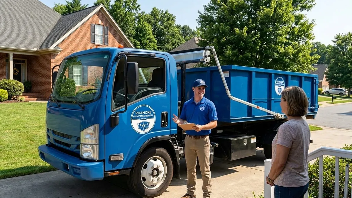 Flood and storm cleanup in Roanoke, Virginia — a driver walking a homeowner through a wet-contents clear-out Flood and storm cleanup in Roanoke, Virginia — a driver walking a homeowner through a wet-contents clear-out